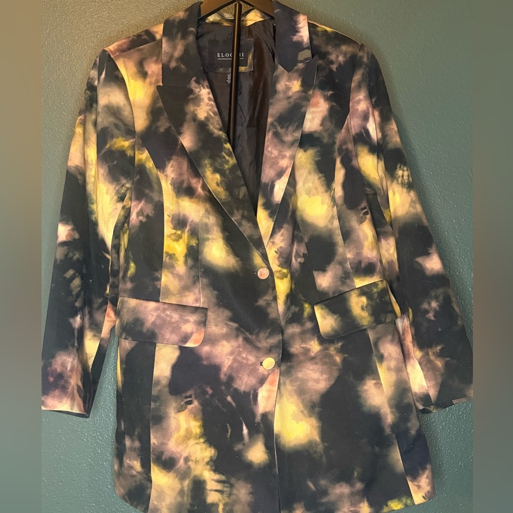 Eloquii tie-dye suit jacket